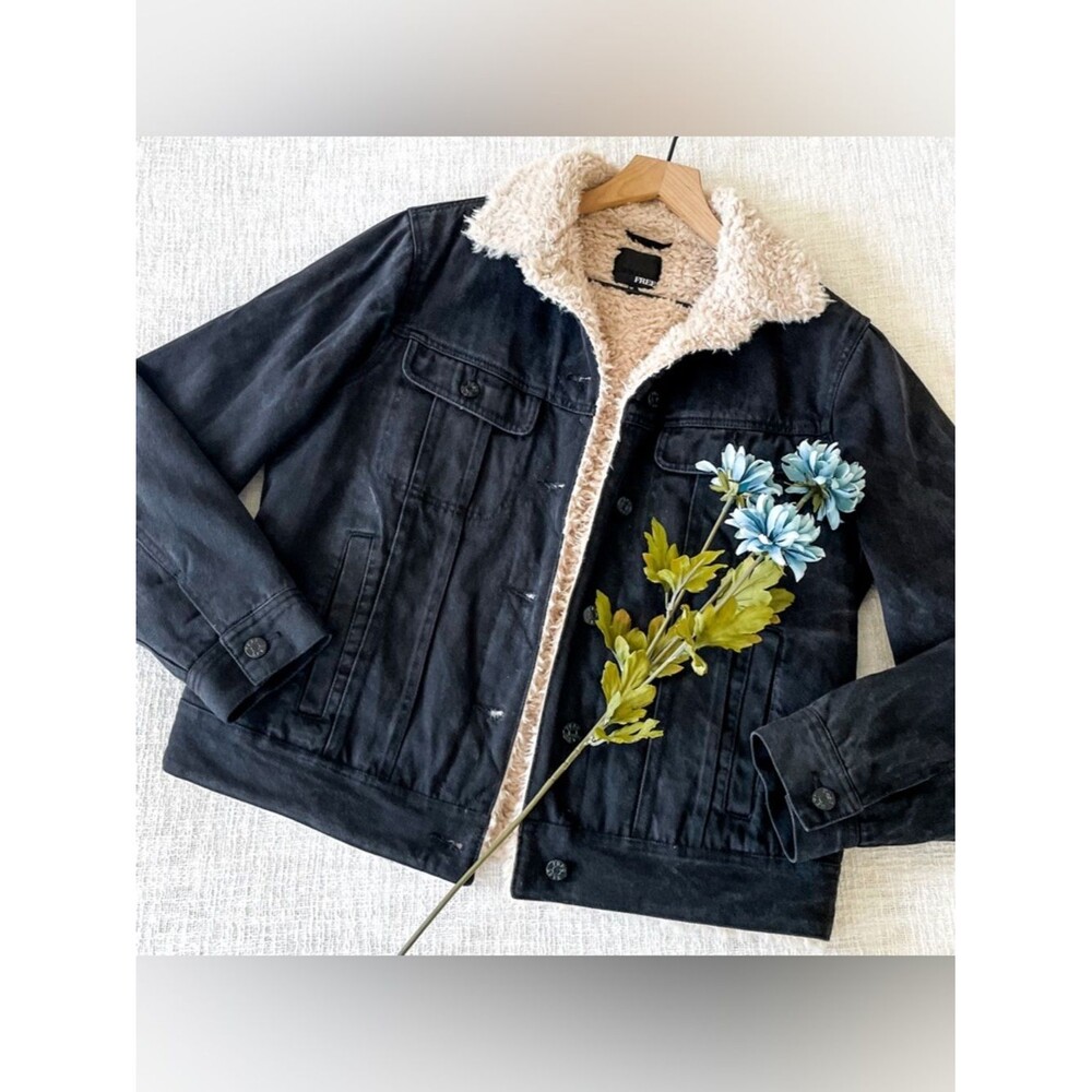Wilfred Free sherpa lined denim jacket.